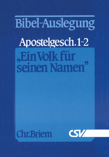 Ein Volk für seinen Namen - Apostelgeschichte 1-2 - cover
