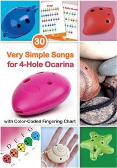 30 Very Simple Songs for 4-Hole Ocarina with Color-Coded Fingering Chart - for Absolute Beginners - cover