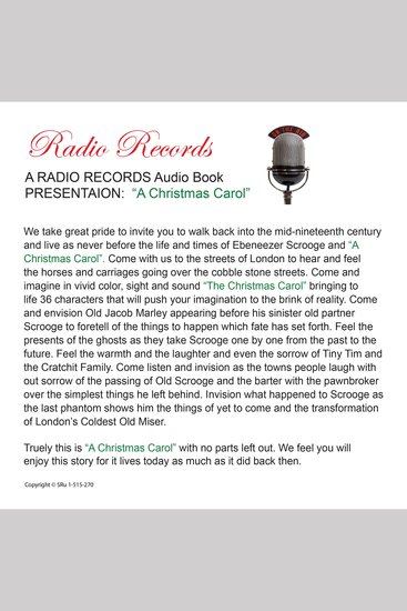 Radio Records Dramatized Production "A Christmas Carol" - cover