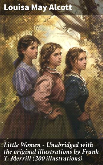Little Women - Unabridged with the original illustrations by Frank T Merrill (200 illustrations) - A Timeless Tale of Sisterhood and Independence - cover
