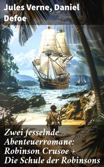 Zwei fesselnde Abenteuerromane: Robinson Crusoe + Die Schule der Robinsons - Robinson Crusoe von Daniel Defoe + Die Schule der Robinsons von Jules Verne - cover