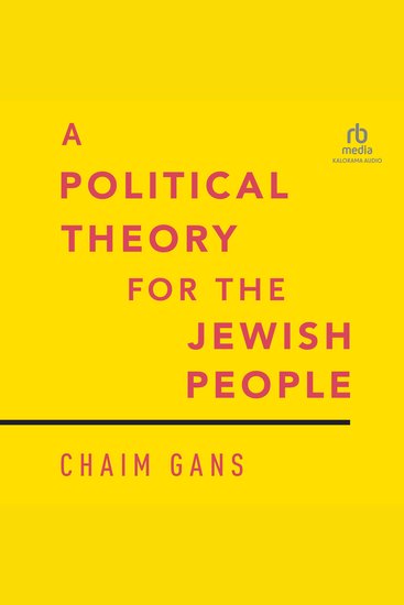 A Political Theory for the Jewish People - cover