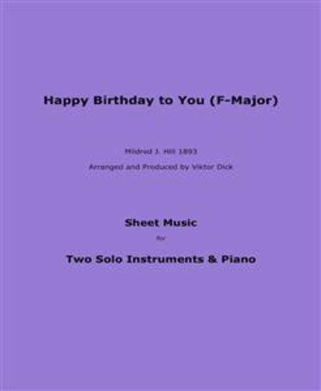 Happy Birthday to You (F-Major) - Sheet Music for Two Solo Instruments & Piano - cover