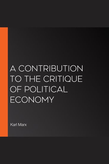 A Contribution to the Critique of Political Economy - cover