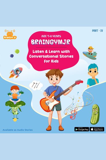 BrainGymJr - Listen and Learn ( 7-8 years) - Part 4 - A collection of five short audio stories in English for 7-8 year old children - cover