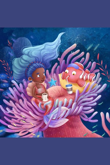 Mandy the mermaid finds a magic anemone - Bedtime story for children - cover