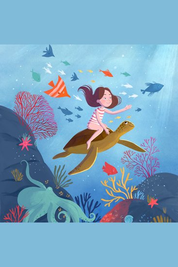 Moon girl in the underwater kingdom - Bedtime story for children - cover