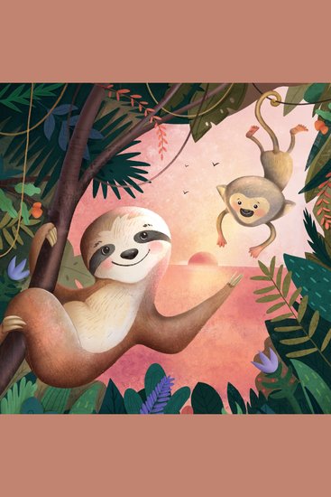 Yawnie the sloth comes to visit - Bedtime story for children - cover