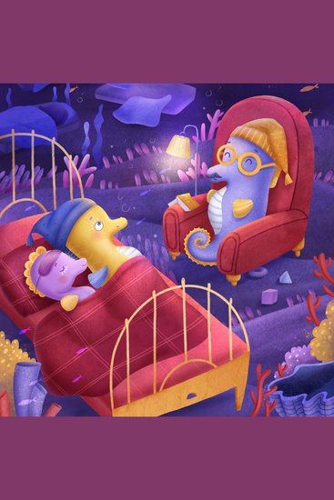 Sandy seahorse does not want to go to bed - Bedtime story for children - cover