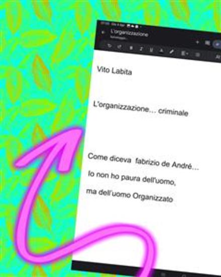 L'organizzazione criminale - Come diceva fabrizio de André io non ho paura dell'uomo ma dell’uomo Organizzato - cover