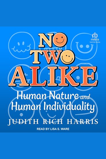 No Two Alike - Human Nature and Human Individuality - cover