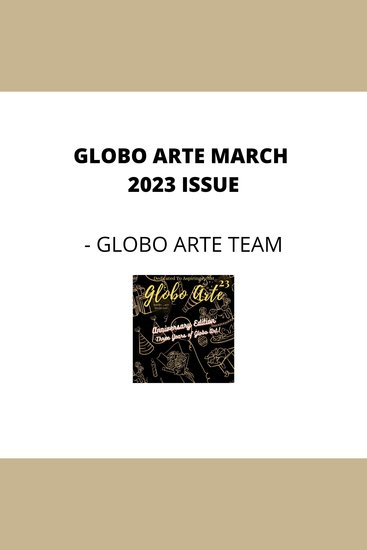 Globo arte March 2023 issue - art magazine for helping artist in their art career - cover