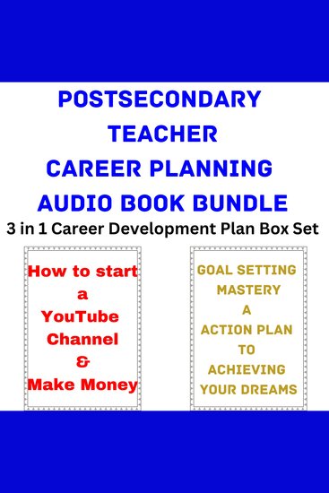 Postsecondary Teacher Career Planning Audio Book Bundle - 3 in 1 Career Development Plan Box Set - cover