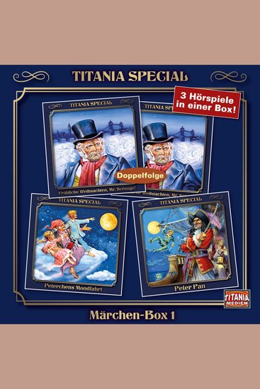 Titania Special Märchenklassiker Box 1: Fröhliche Weihnachten Mr Scrooge! Peterchensmondfahrt Peter Pan - cover