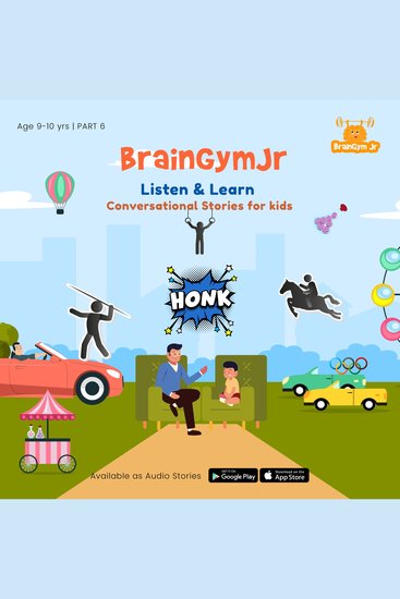 BrainGymJr : Listen and Learn (9-10 years) - VI - A collection of five short conversational Audio Stories for 9-10 year old children - cover