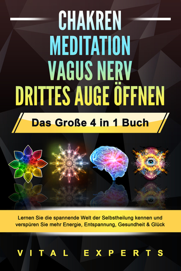 CHAKREN | MEDITATION | VAGUS NERV | DRITTES AUGE ÖFFNEN - Das Große 4 in 1 Buch: Lernen Sie die spannende Welt der Selbstheilung kennen und verspüren Sie mehr Energie Entspannung Gesundheit & Glück - cover