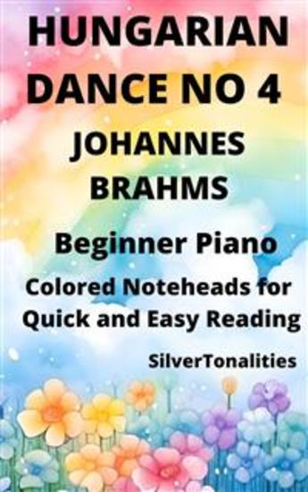 Hungarian Dance Number 4 Beginner Piano Sheet Music with Colored Notation - cover