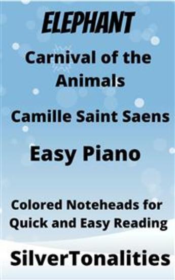 The Elephant Carnival of the Animals Easy Piano Sheet Music with Colored Notation - cover