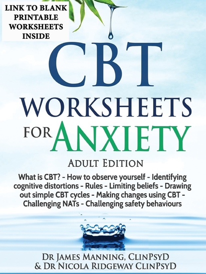 CBT Worksheets for Anxiety - A simple CBT workbook to record your progress when you use CBT for anxiety - cover