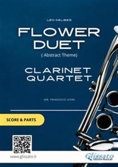 Clarinet Quartet Abstract Theme from "Flower Duet" by Delibes (score & parts) - for intermediate clarinet players - cover