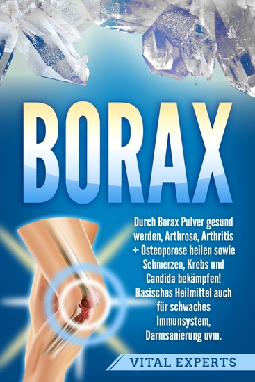 Borax: Durch Borax Pulver gesund werden Arthrose Arthritis + Osteoporose heilen sowie Schmerzen Krebs und Candida bekämpfen! Basisches Heilmittel auch für schwaches Immunsystem Darmsanierung uvm - cover