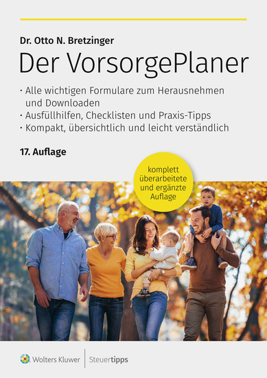 Der VorsorgePlaner - mit Checklisten Formularen und Dokumenten zu Vermögen Patientenverfügung Vorsorgevollmacht Betreuungsverfügung und Todesfall - cover