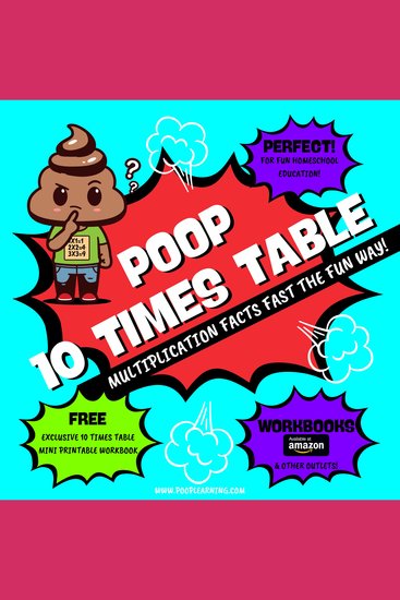 Poop 10 Times Table - Learn Multiplication Facts Fast the Fun Way - Easy to Follow: Master Multiplication 10: Grade 1 2 3 4: Math + Free Extra Bonus Printable Workbook - cover