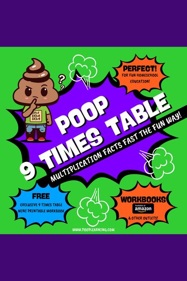 Poop 9 Times Table - Learn Multiplication Facts Fast the Fun Way - Easy to Follow: Master Multiplication 9: Grade 1 2 3 4: Math + Free Extra Bonus Printable Workbook - cover
