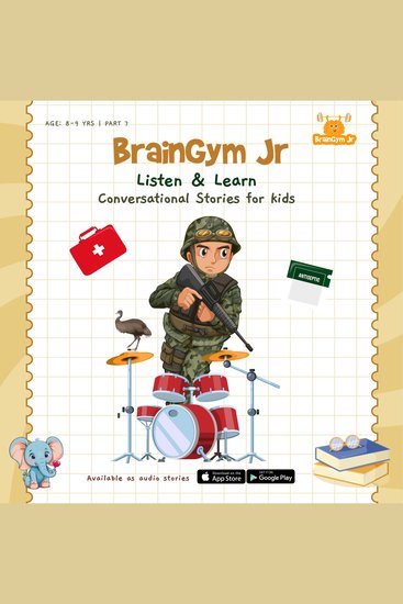 BrainGymJr : Listen and Learn (8-9 years) - VII - A collection of five short conversational Audio Stories for children in English - cover