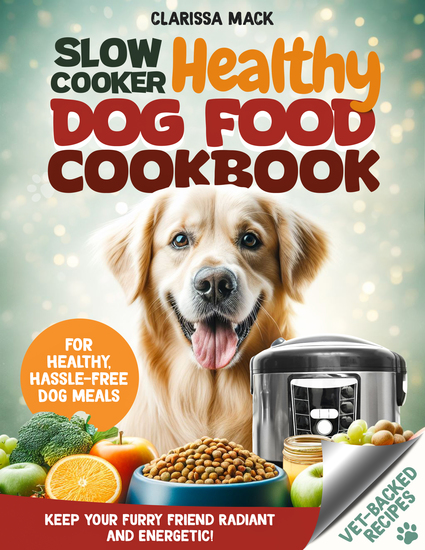 Slow Cooker Healthy Dog Food Cookbook - Vet-Backed Recipes for Healthy Hassle-Free Dog Meals to Keep Your Furry Friend Radiant and Energetic - cover