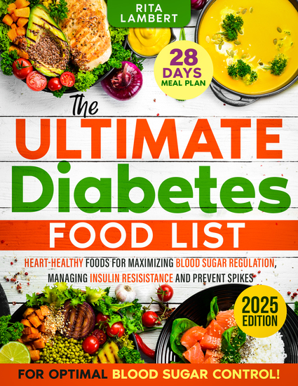The Ultimate Diabetes Food List - Heart-Healthy Foods for Blood Sugar Regulation Managing Insulin Resistance and Preventing Spikes | A 28-Day Meal Plan to Boost Energy and Improve Health - cover