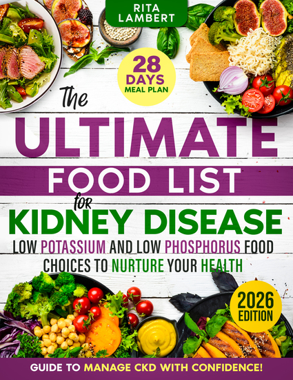 The Ultimate Food List for Kidney Disease - Low Potassium and Low Phosphorus Food Choices to Nurture Your Health | The Definitive Guide and 28-Day Meal Plan to Manage CKD with Confidence - cover