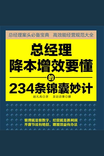 总经理降本增效要懂的234条锦囊妙计 - cover