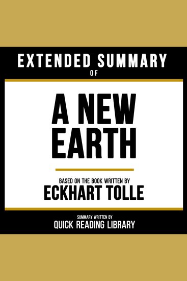 Extended Summary Of A New Earth - Based On The Book By Eckhart Tolle - cover
