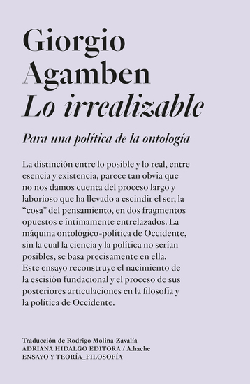 Lo irrealizable - Para una política de la ontología - cover