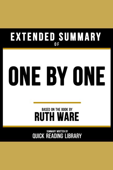 Extended Summary - One By One - Based On The Book By Ruth Ware - cover