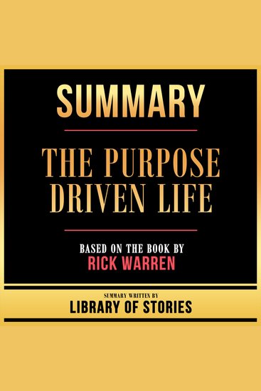 Summary - The Purpose-Driven Life - Based On The Book By Rick Warren - cover