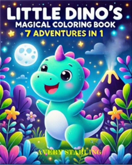 Little Dino's Magical PDF Coloring Book - A Perfect Blend of Storytelling and Creativity - cover