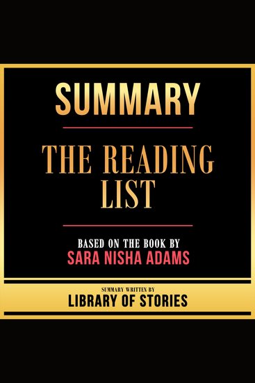 Summary - The Reading List - Based On The Book By Sara Nisha Adams - cover