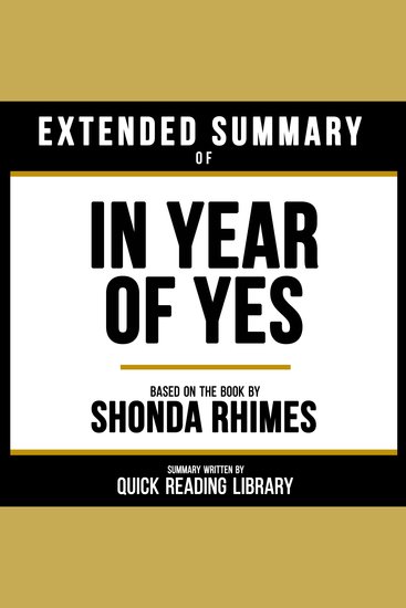 Extended Summary - In Year Of Yes - Based On The Book By Shonda Rhimes - cover
