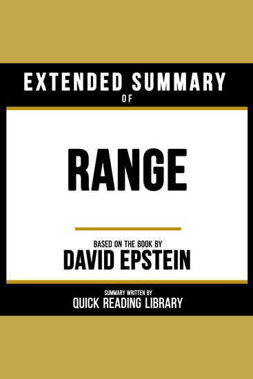 Extended Summary - Range - Based On The Book By David Epstein - cover