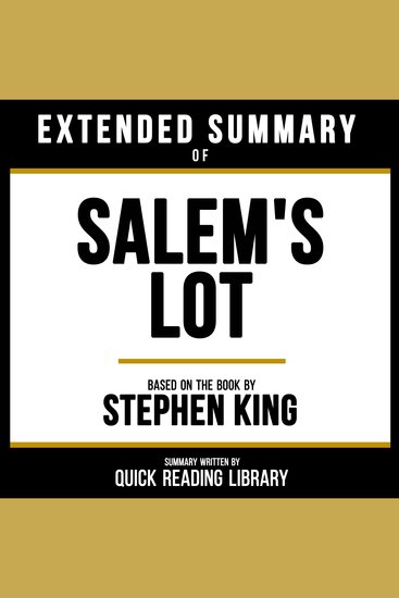 Extended Summary - Salem's Lot - Based On The Book By Stephen King - cover