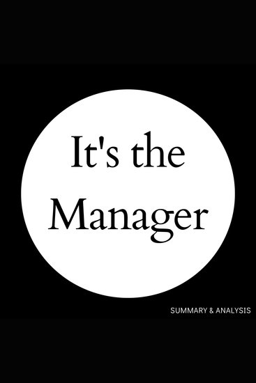 It's the Manager: Book summary & analysis - cover