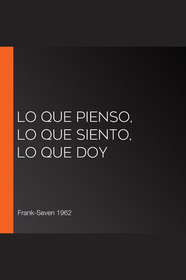 Lo que pienso lo que siento lo que doy - cover