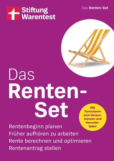 Das Renten-Set - Finanztest Rentenberatung - Rentenbeginn planen Früher aufhören zu arbeiten Rente berechnen und optimieren Rentenantrag stellen | Mit Formularen zum Heraustrennen und Herunterladen - cover