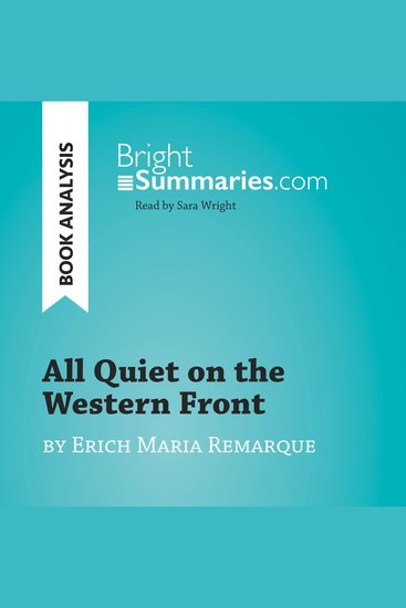 All Quiet on the Western Front by Erich Maria Remarque (Book Analysis) - Detailed Summary Analysis and Reading Guide - cover