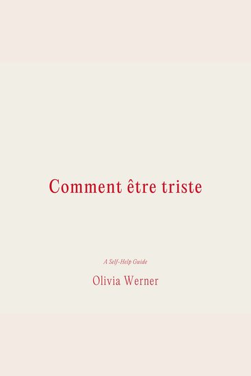 Comment être triste - cover