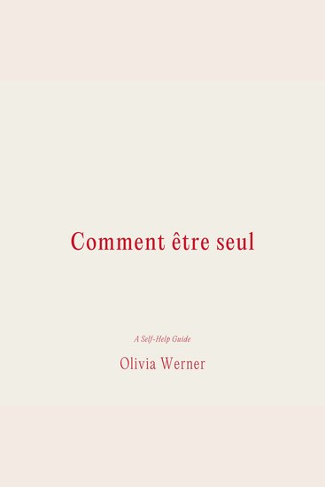 Comment être seul - cover