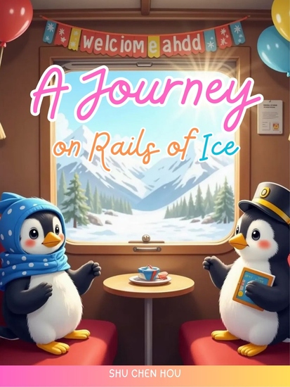 A Journey on Rails of Ice - A Magical North Pole Adventure with a Brave Little Penguin and a Train Full of Holiday Wonders - cover