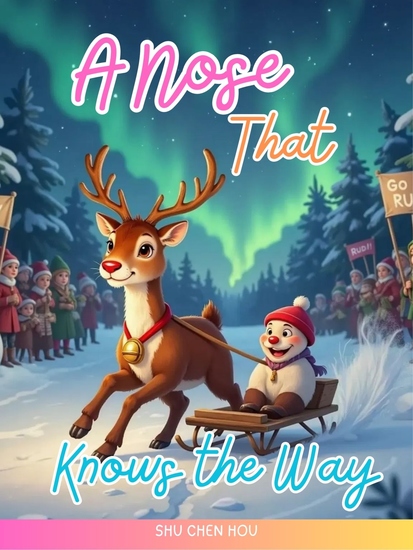 A Nose That Knows the Way - A Joyful Holiday Tale About Belonging Bravery and One Very Special Reindeer Nose - cover